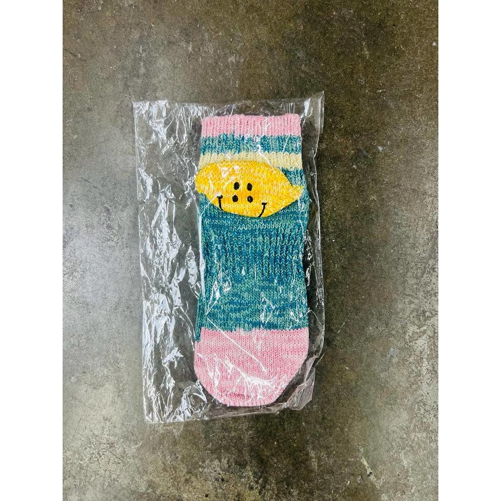 KAPITAL 60 YARNS IVY RAINBOWY HAPPY HEEL ANKLE SOCKS TURQUOISE